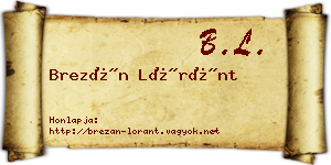 Brezán Lóránt névjegykártya